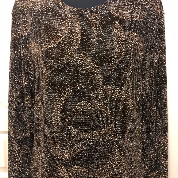 Chico’s design women’s top Size 2 Black Gold - Picture 5 of 7